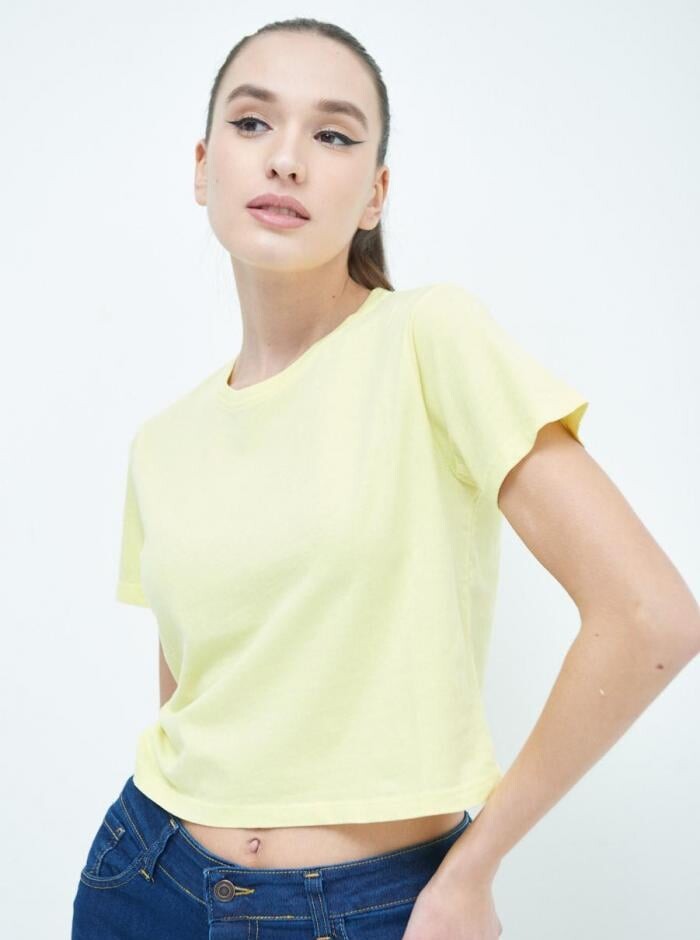 

Хлопковая футболка, цвет Lemon chiffon