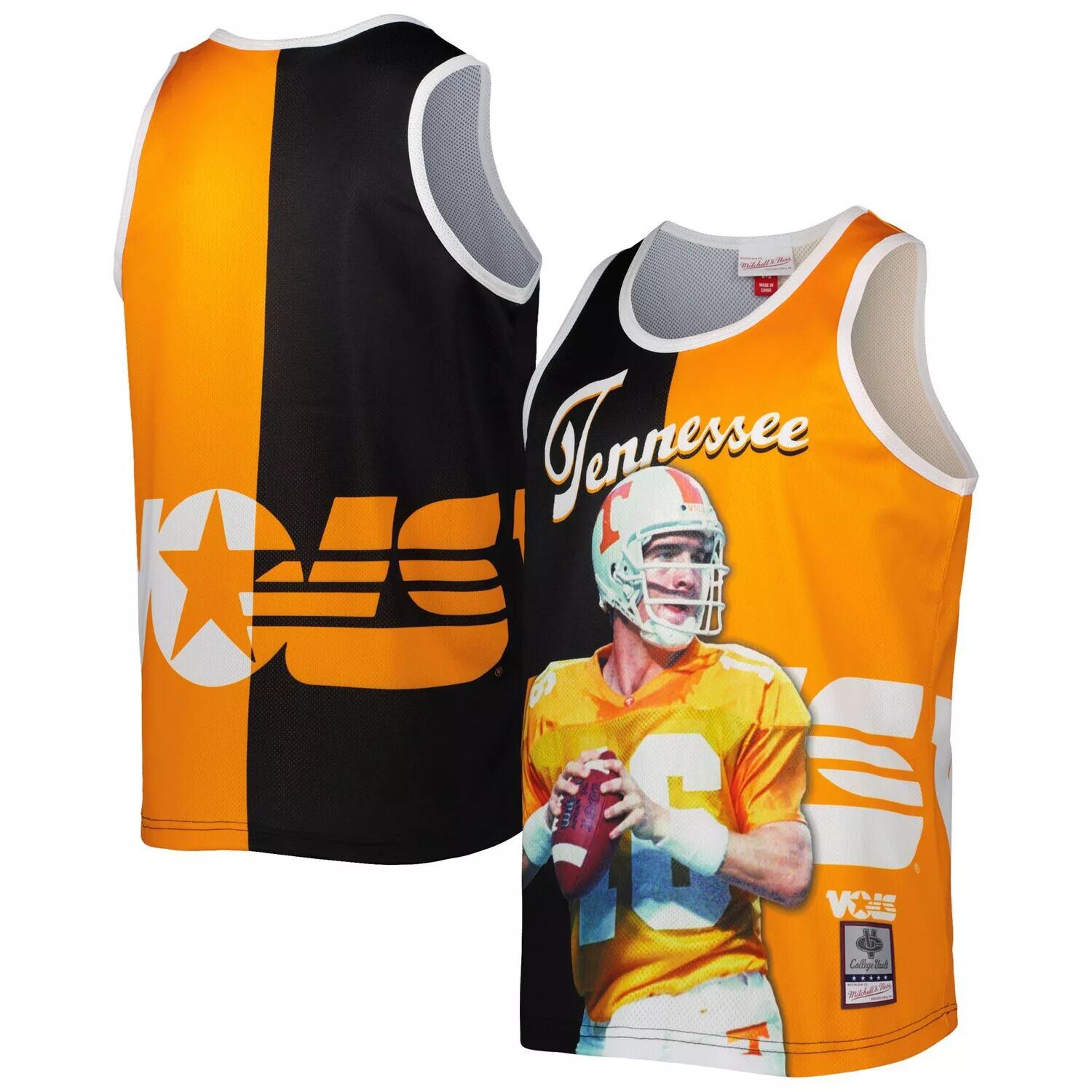 

Мужская майка Mitchell & Ness Peyton Manning черная/Tennessee Orange Tennessee Volunteers сублимированная майка Player, Черный