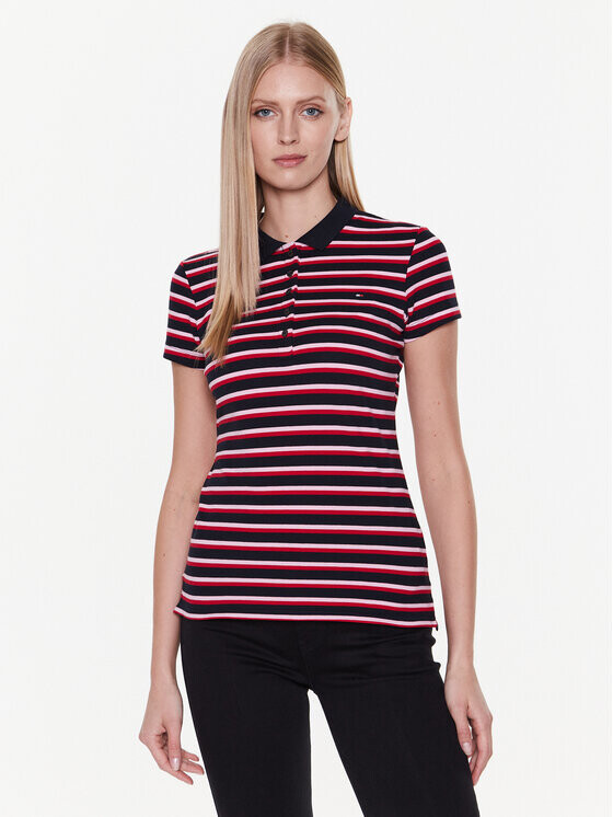 

Рубашка-поло узкого кроя Tommy Hilfiger, синий