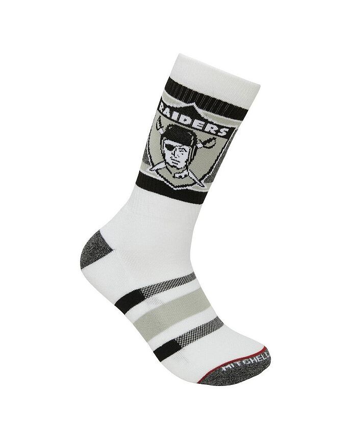 

Мужские и женские белые носки Las Vegas Raiders Interception Crew Mitchell & Ness, белый