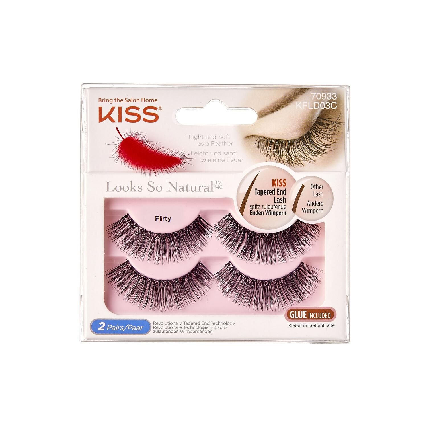 Накладные ресницы Kiss Natural Flirty, 2 пары/1 упаковка