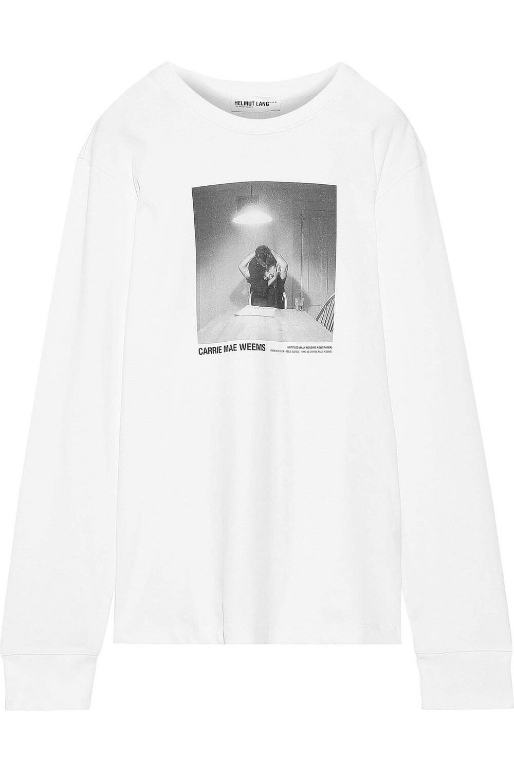 

Топ из хлопкового джерси с газетным принтом HELMUT LANG, белый