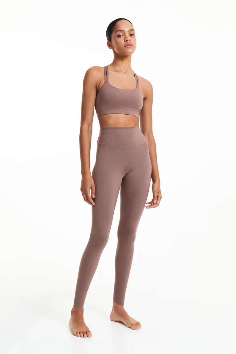 

Спортивный бюстгальтер light support от softmove H&M, бежевый