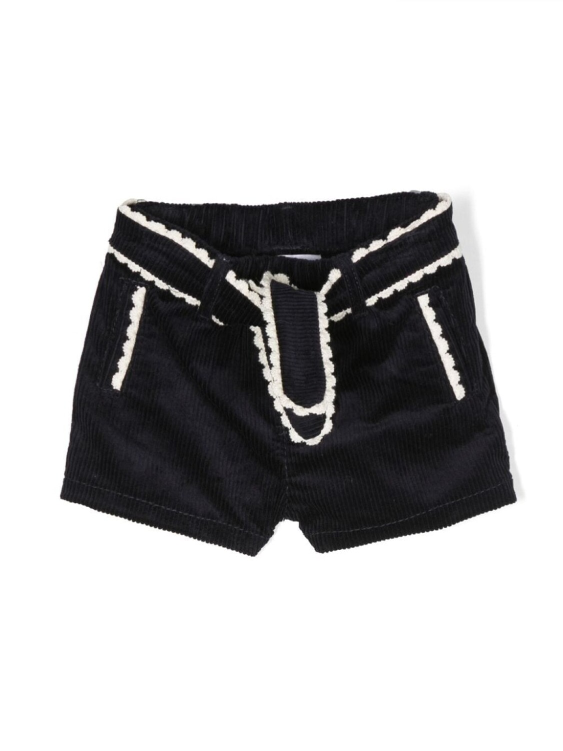 

Chloé Kids вельветовые шорты с фестонами, синий
