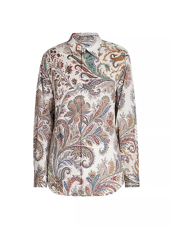 

Рубашка на пуговицах с узором пейсли Etro, белый