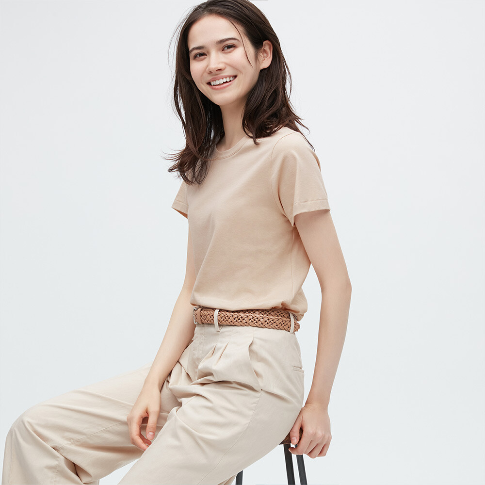 

Женская футболка Uniqlo Variety T SUPIMA COTTON с круглым вырезом, бежевый
