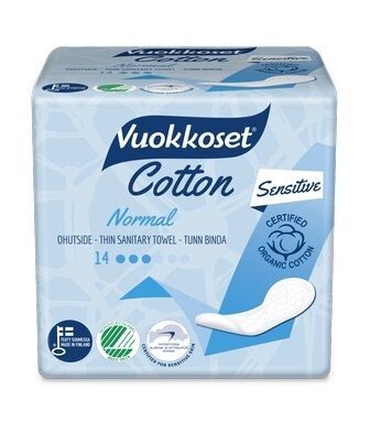 

Vuokkoset Cotton Normal гигиенические салфетки, 14 шт.