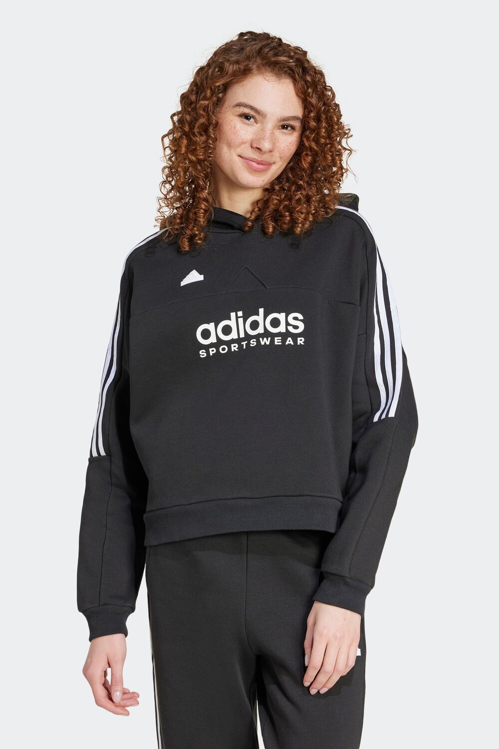 

Толстовка с капюшоном из флиса Tiro Adidas, черный