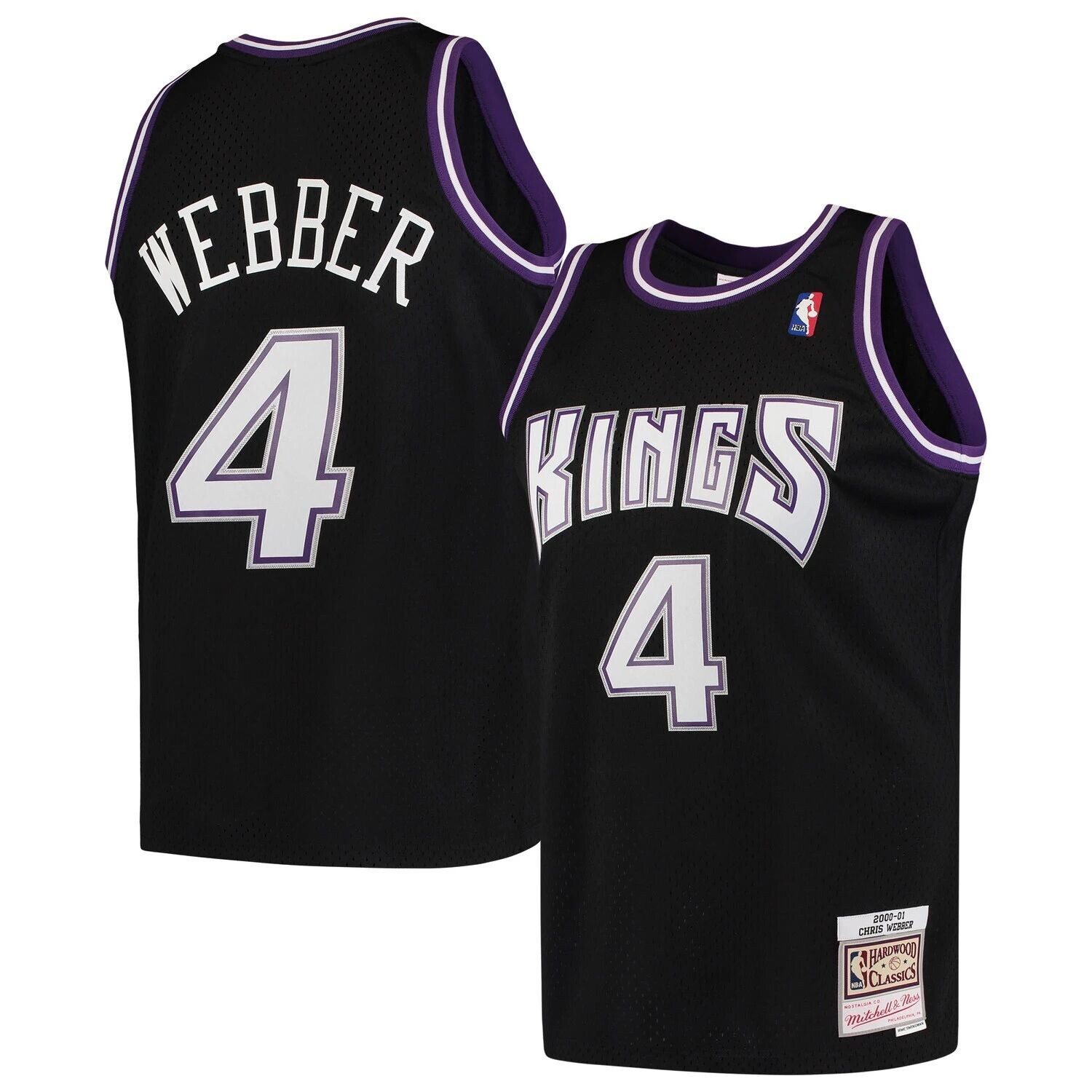 

Мужская черная майка Mitchell & Ness Chris Webber Sacramento Kings Hardwood Classics 2000-01 Swingman