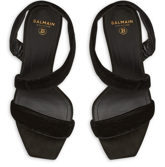 

Бархатные сандалии Moneta Balmain, темно-серый