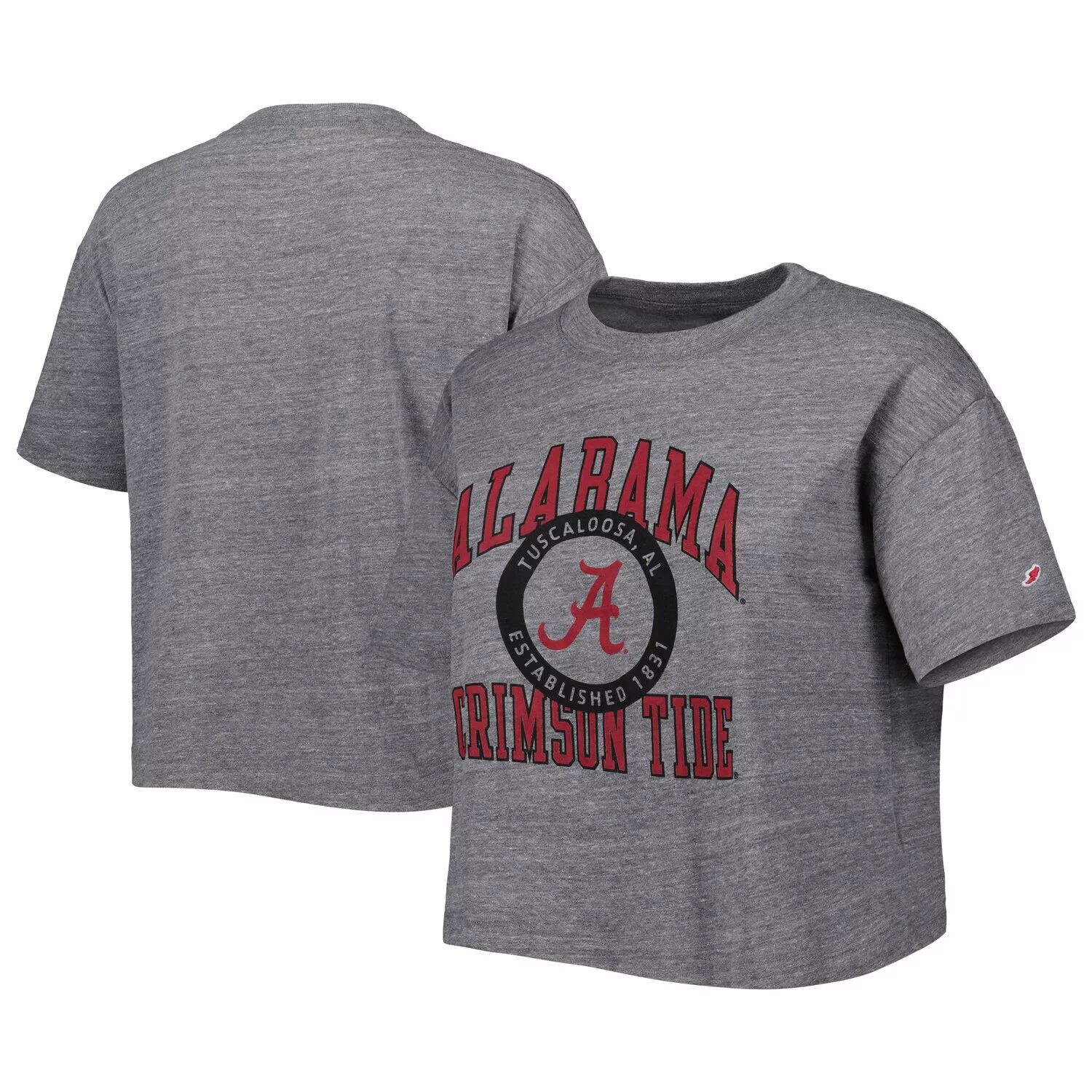 

Женская лига студенческая одежда Серая футболка Alabama Crimson Tide Intramural Midi Seal Tri-Blend футболка, Серый