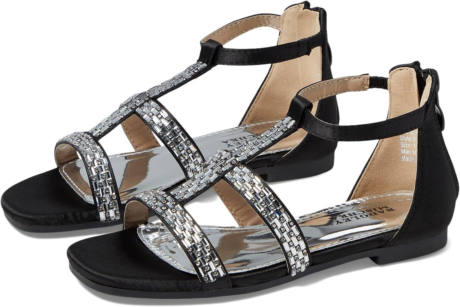 

Сандалии на плоской подошве Lisa Braided Sandal Badgley Mischka, черный