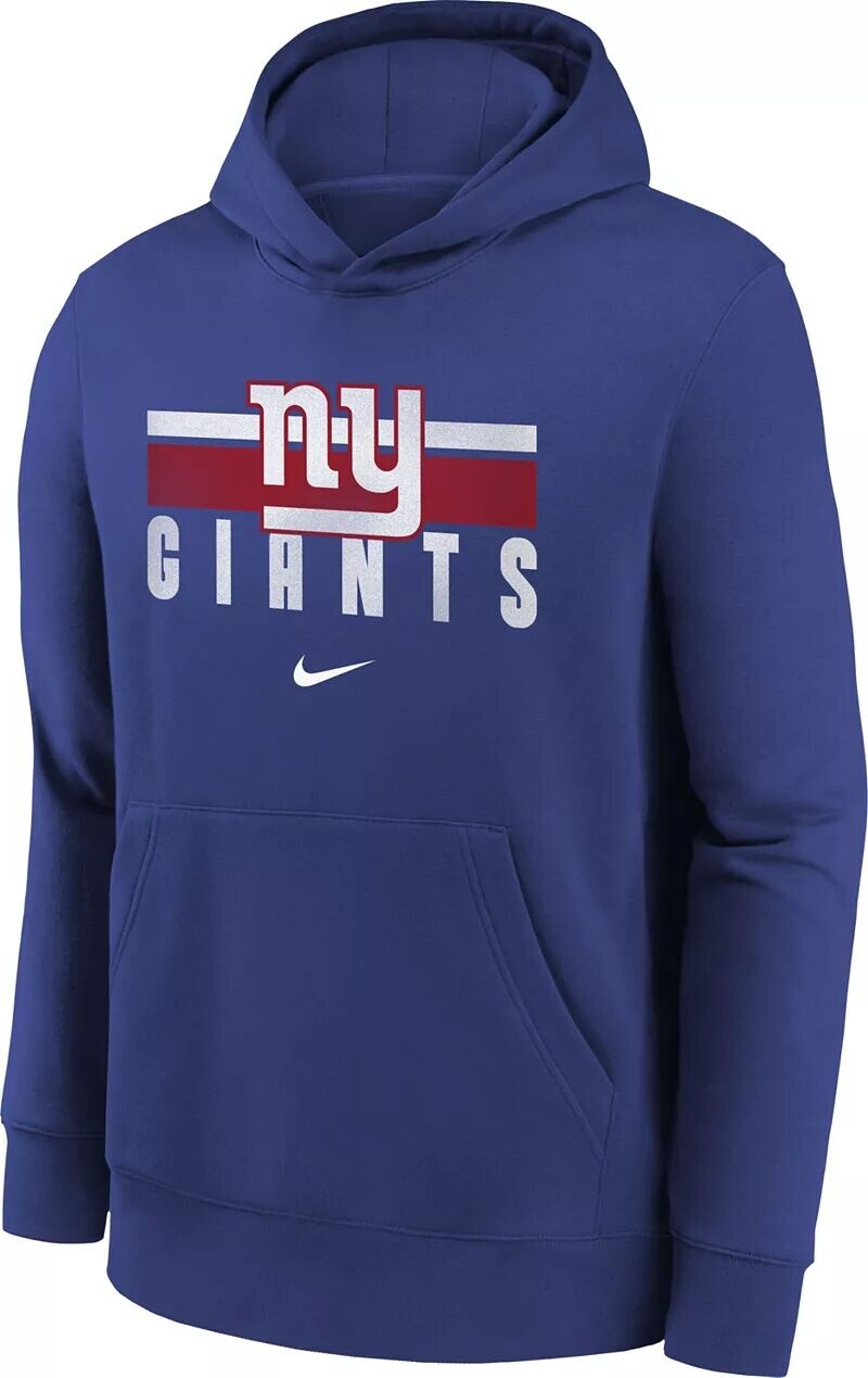 

Синий пуловер с капюшоном Nike Youth New York Giants Team Stripes