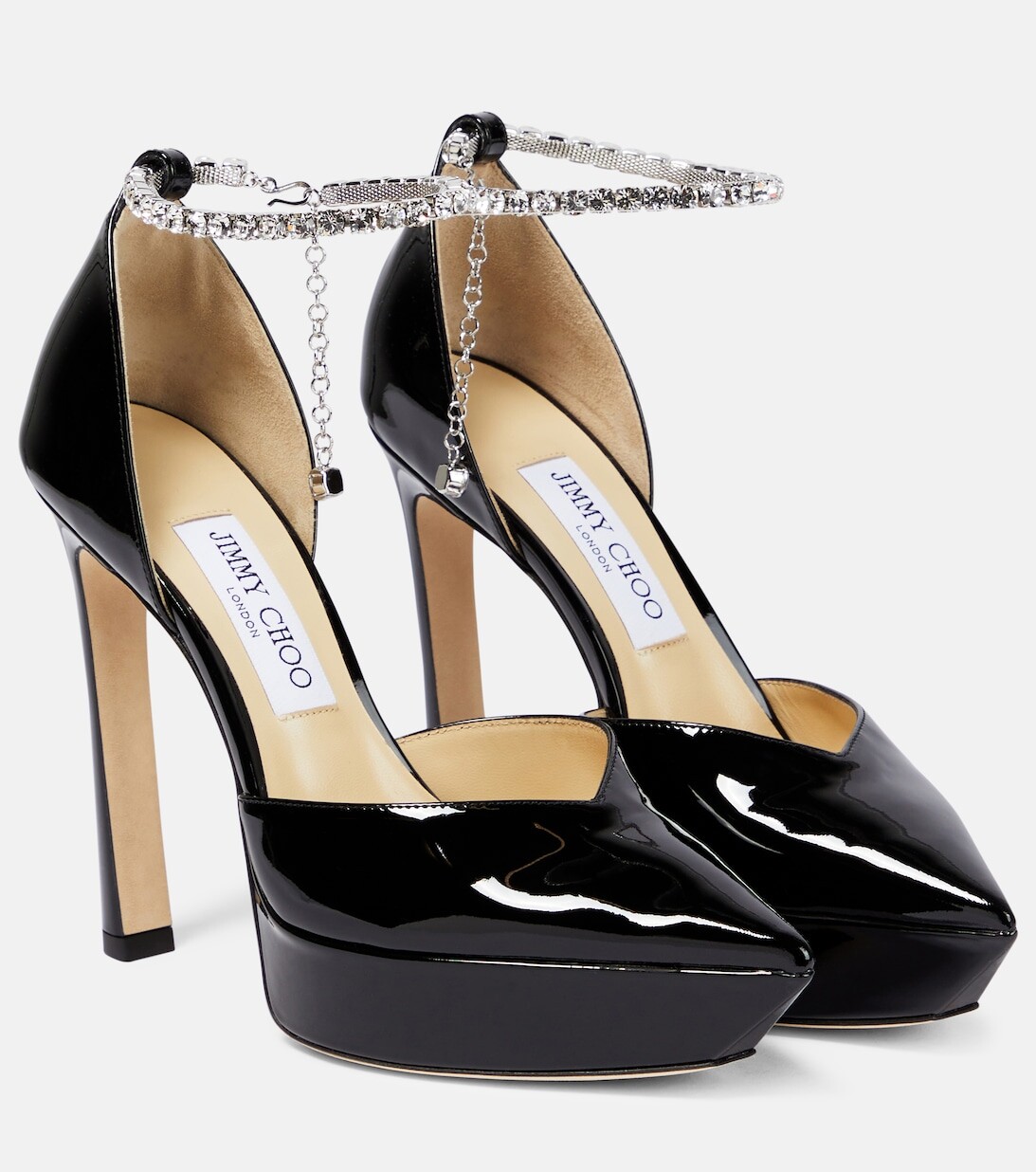 Декорированные туфли-лодочки Saeda 125 на платформе Jimmy Choo, черный