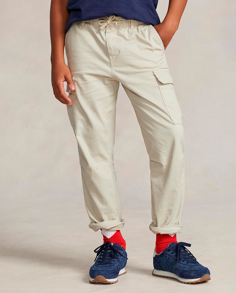 

Брюки карго из хлопка для мальчика цвета экрю Polo Ralph Lauren
