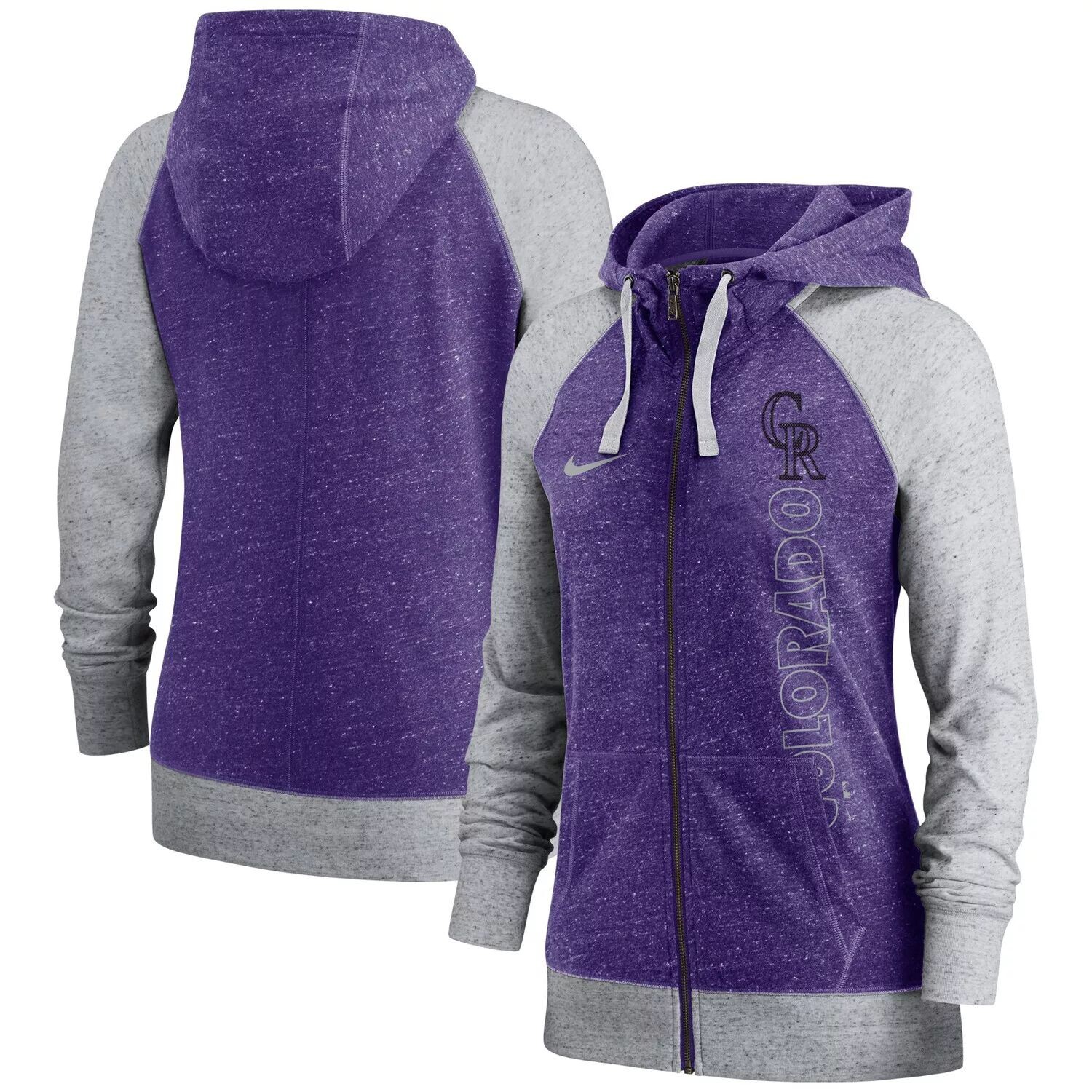 

Женская винтажная худи с молнией во всю длину Nike Purple Colorado Rockies в кармане для спортзала Nike
