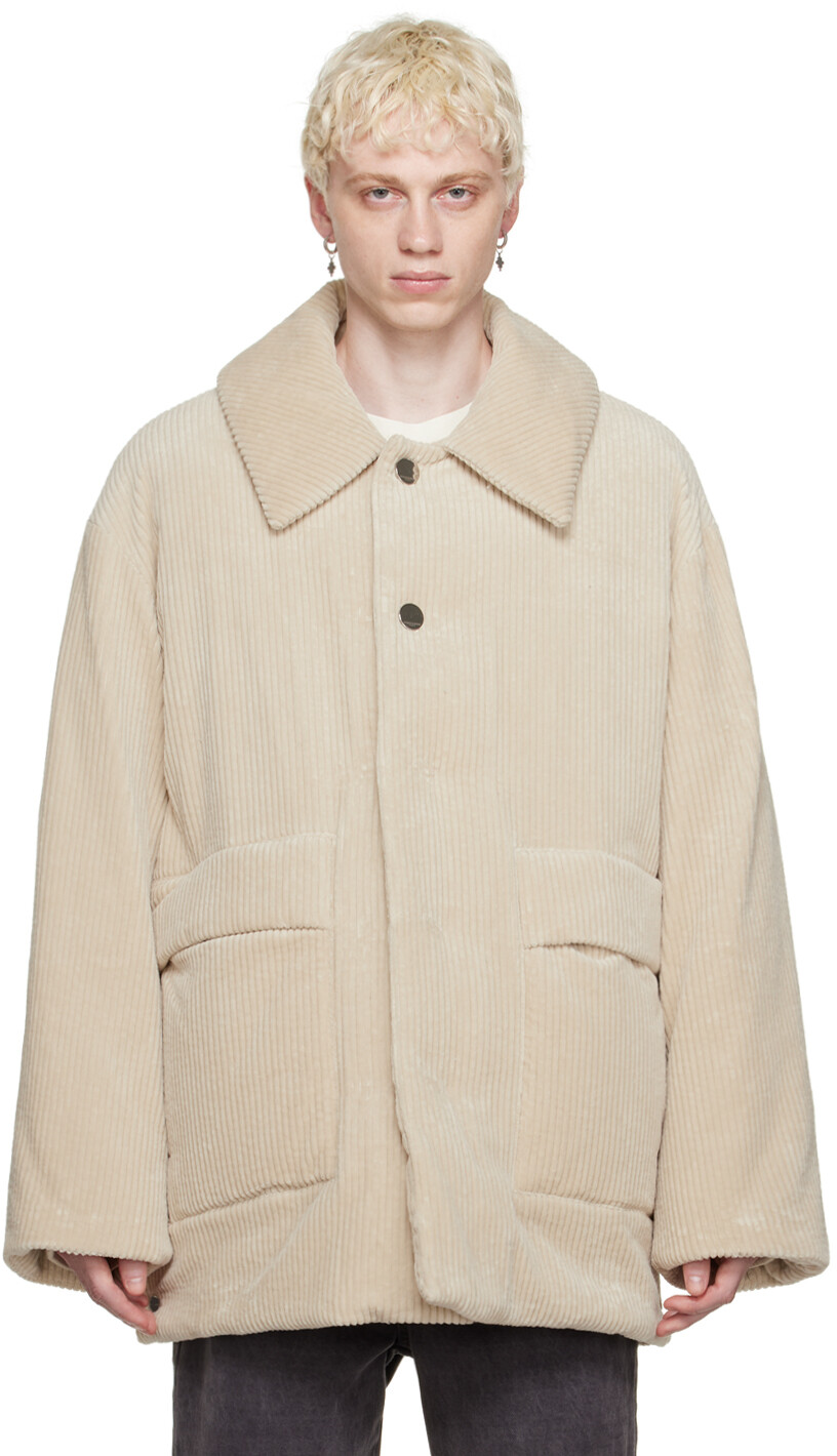 

Off-White Пуховое пальто с раздвинутым воротником Wooyoungmi