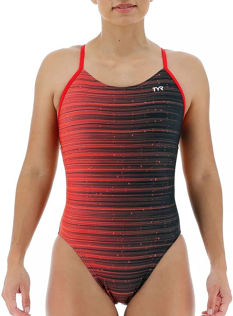

Женский купальник Tyr DuraFast StarHex CutoutFit, красный