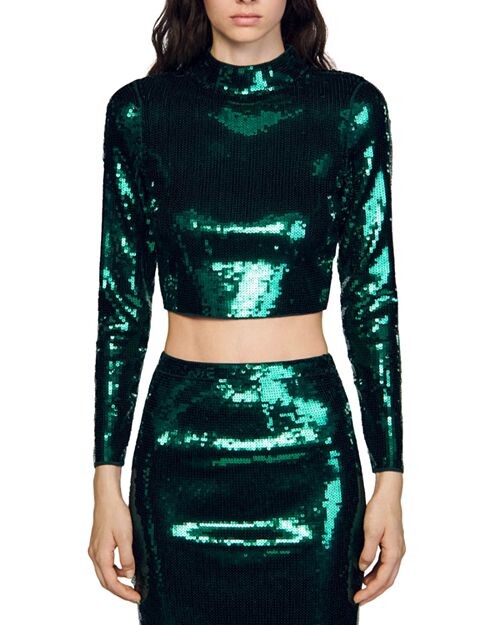 

Укороченный топ Golda Sandro, цвет Green