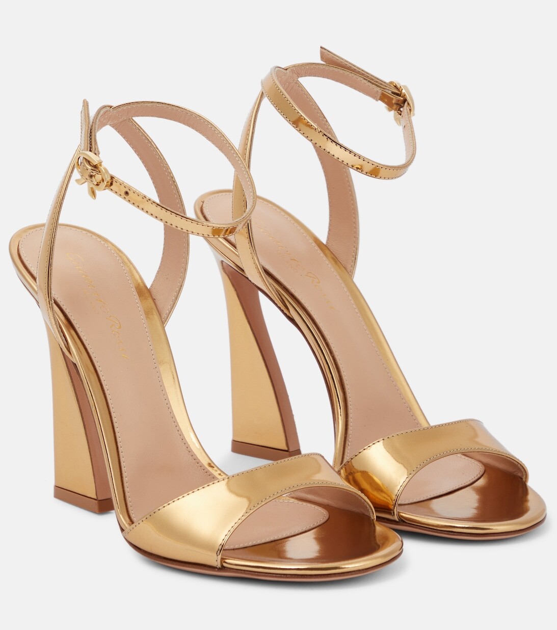

Сандалии Aura из металлизированной кожи Gianvito Rossi, золотой