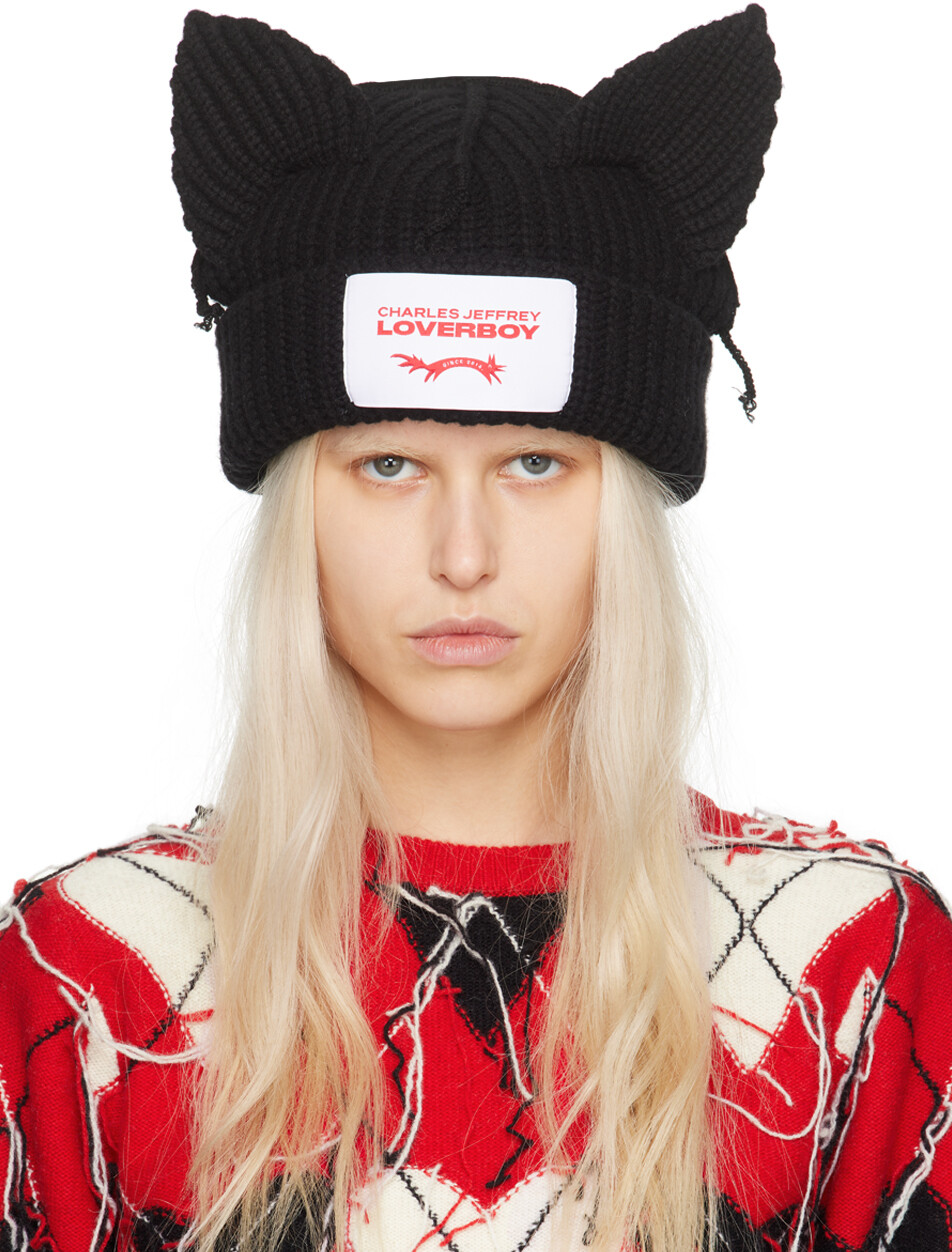 

Черная шапка с массивными ушками Charles Jeffrey Loverboy, цвет Black