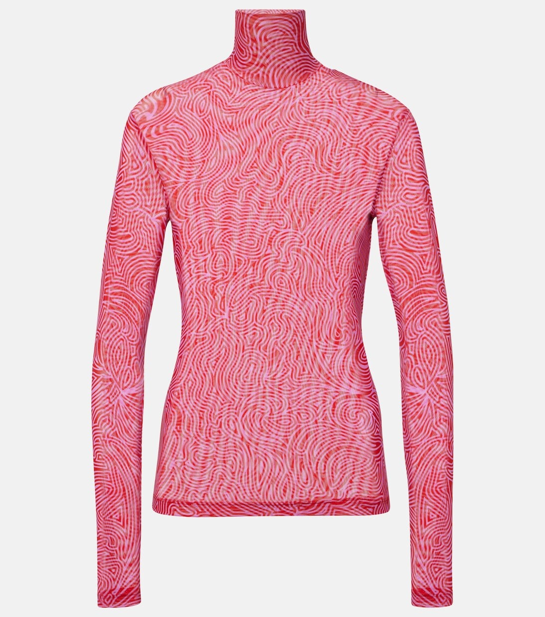 

Сетчатый топ с высоким воротником Dries Van Noten, красный