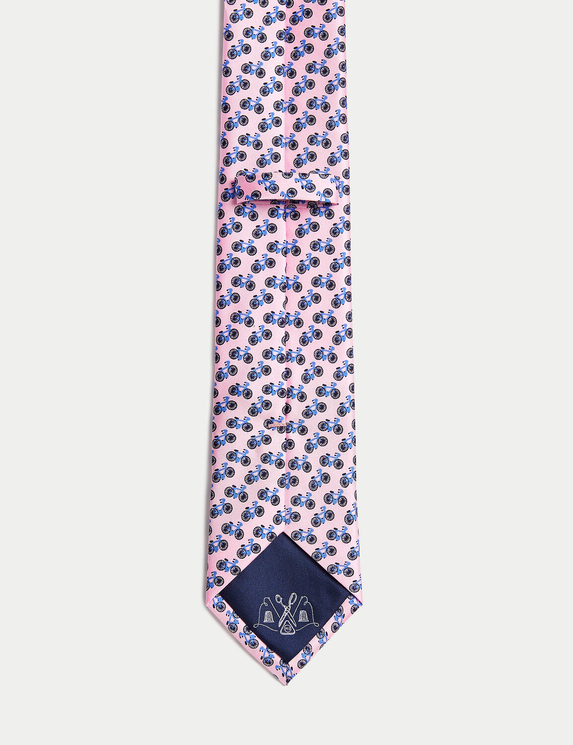 

Галстук из чистого шелка с велосипедным принтом SARTORIAL, розовый
