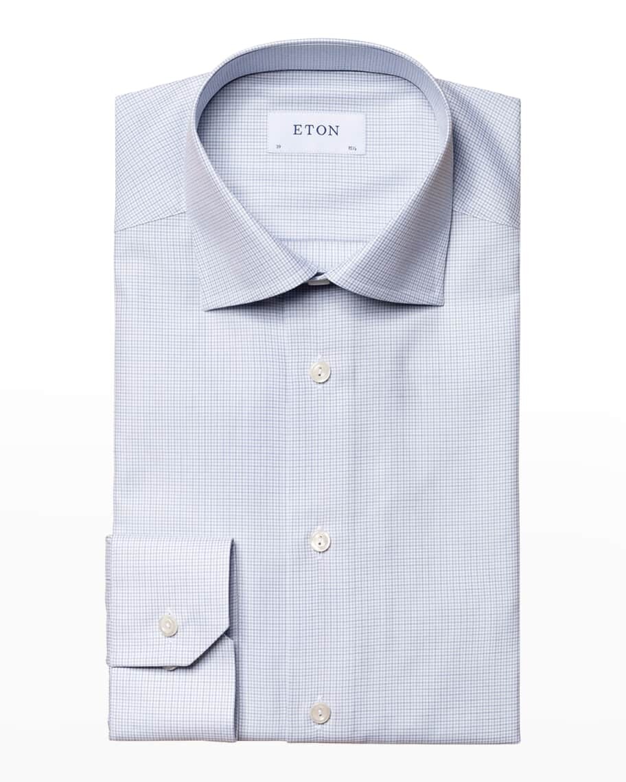 

Мужская классическая рубашка Slim Fit в клетку стрейч Eton
