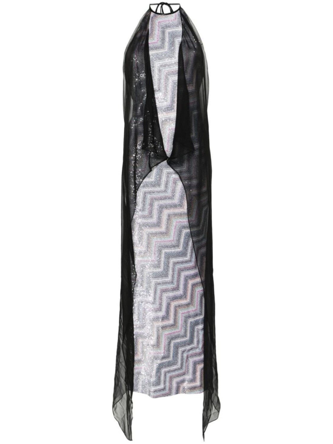 

Missoni платье Caperdoni с вырезом халтер и пайетками, серебристый