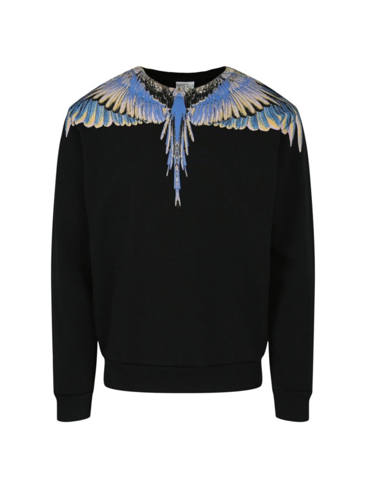 Толстовка с рисунком Wings Marcelo Burlon, цвет Black Pink толстовка sunset wings с круглым вырезом для маленьких мальчиков и мальчиков marcelo burlon черный