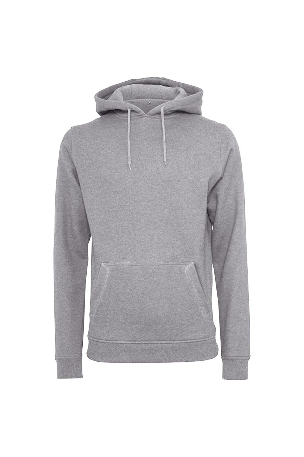Тяжелый пуловер с капюшоном Build Your Brand, серый