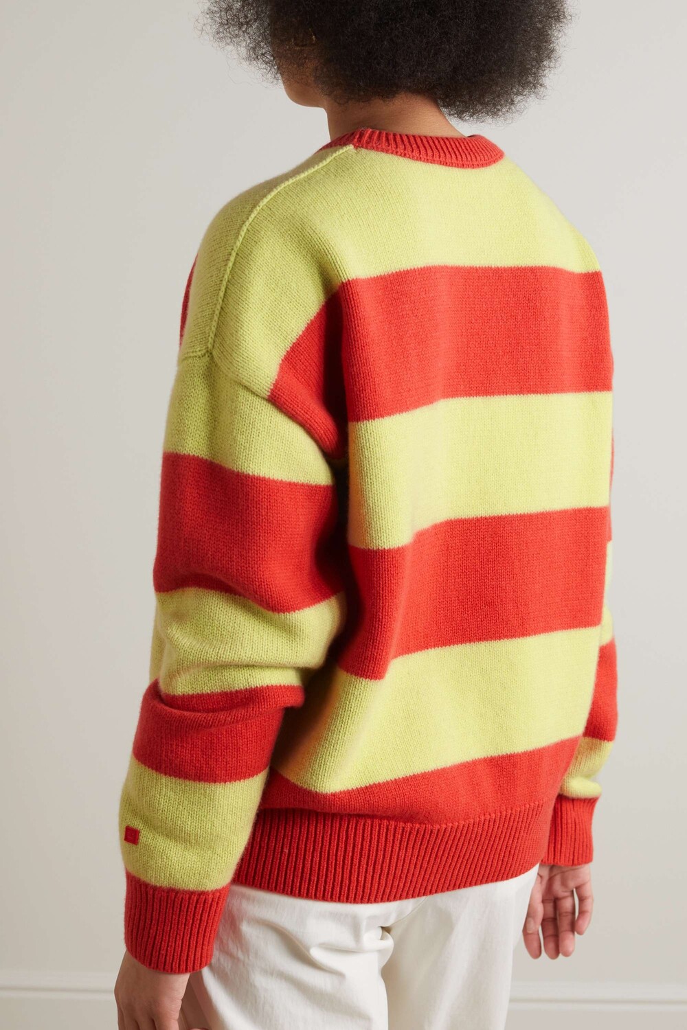 

ACNE STUDIOS Полосатый шерстяной свитер интарсия, красный