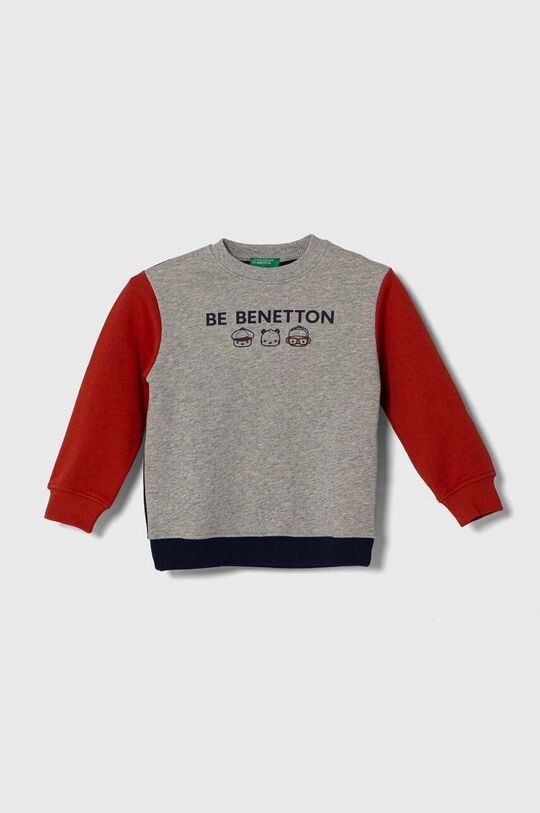 

Детская хлопковая толстовка United Colors of Benetton, серый