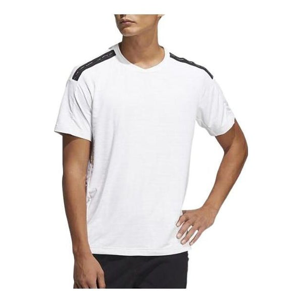 Футболка Men's adidas Splicing Casual Sports Round Neck Short Sleeve White T-Shirt, мультиколор