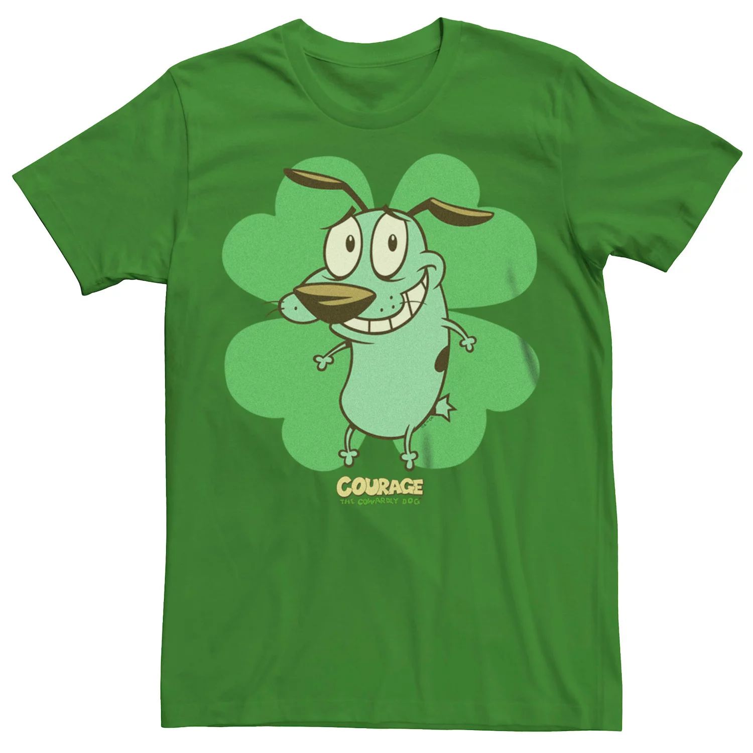 Мужская футболка Courage The Cowardly Dog Smiling Shamrock Licensed Character