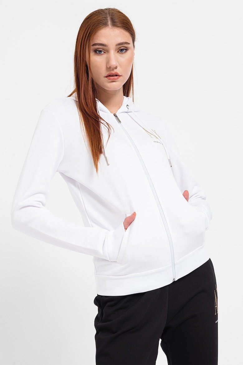 

Толстовка с логотипом и молнией Armani Exchange, белый