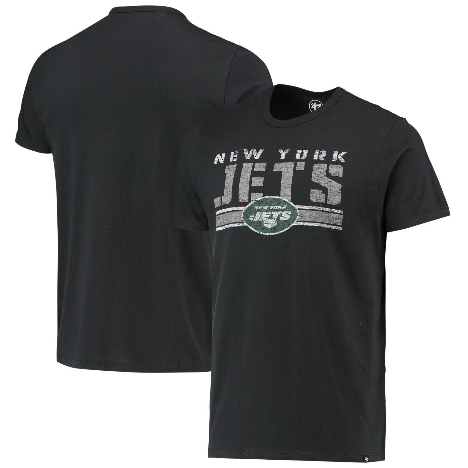 

Мужская черная футболка в полоску New York Jets Team '47, Черный