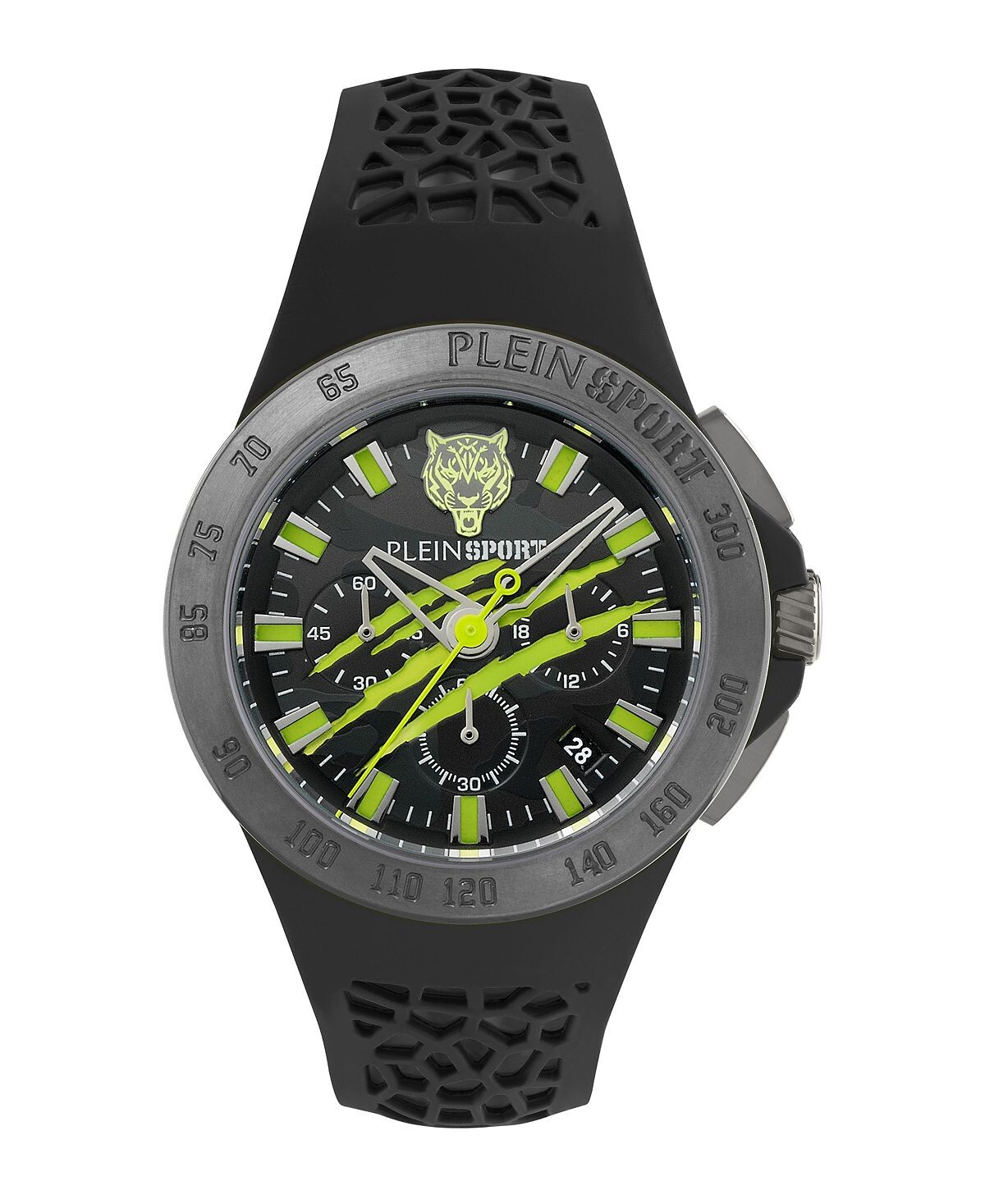 

Мужские часы Thunderstorm Chrono с черным силиконовым ремешком, 43 мм Plein Sport