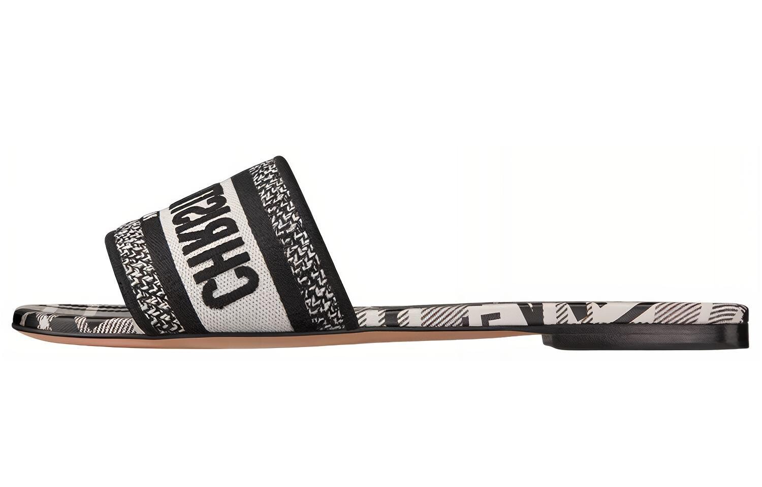 

Шлепанцы женские Dior Dway Slides, белый / черный