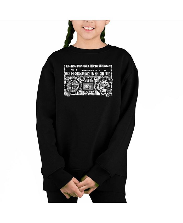 

Толстовка с круглым вырезом Big Girl's Word Art LA Pop Art, черный