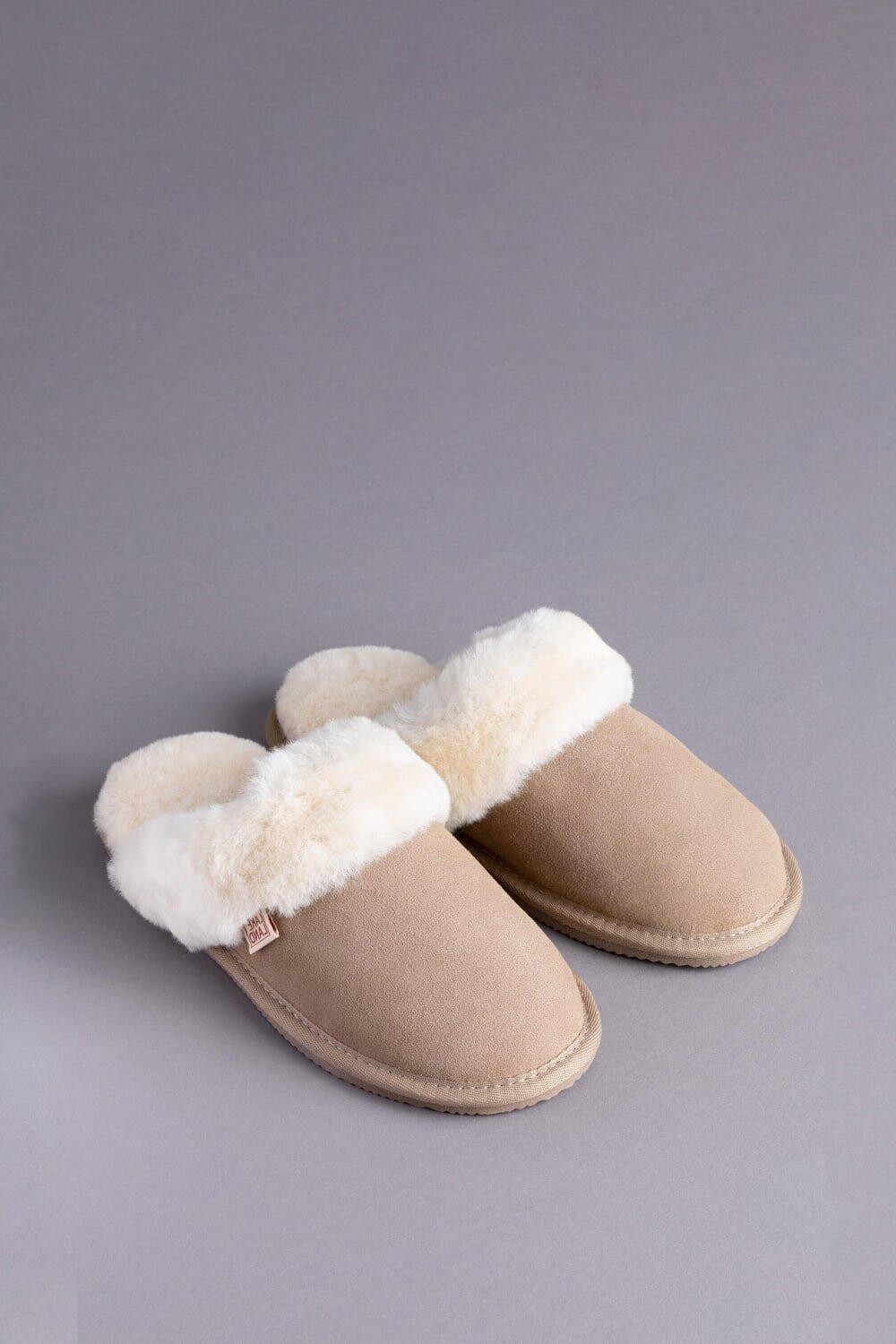 

Тапочки-слайдеры из овчины Lakeland Leather, бежевый