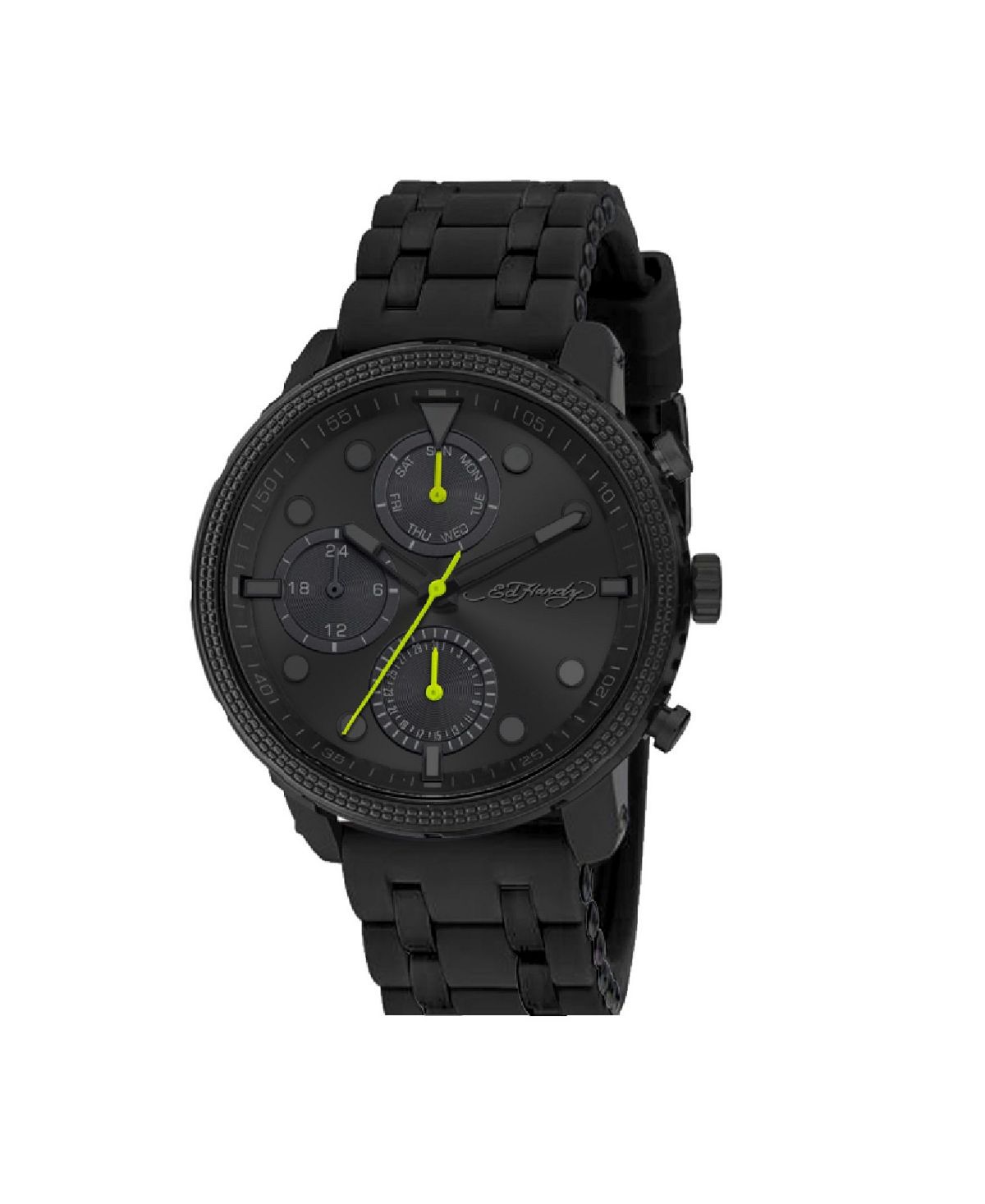 цена Мужские часы с черным силиконовым ремешком 48 мм Ed Hardy