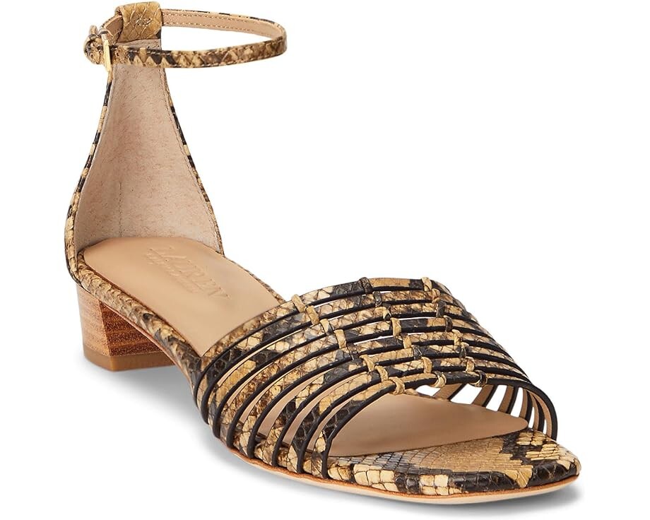 

Сандалии LAUREN Ralph Lauren Fionna Faux-Snakeskin Sandal, коричневый