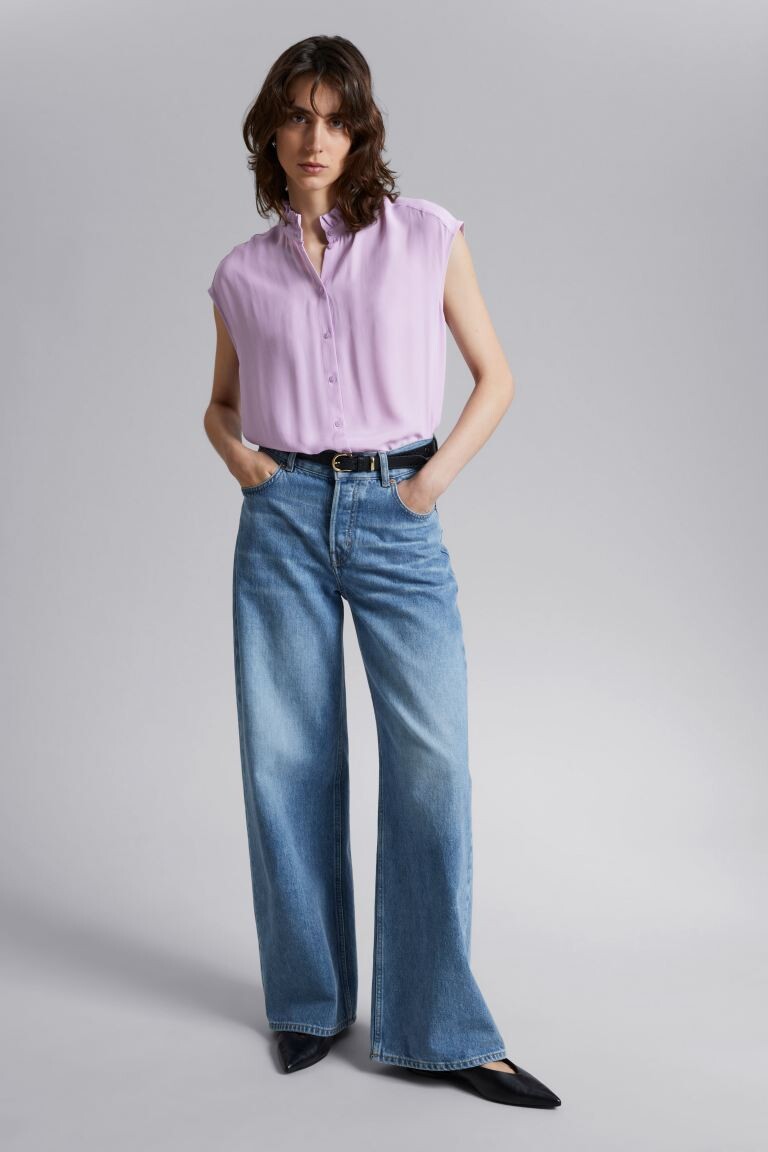 

Блузка с воротником с рюшами H&M, сиреневый