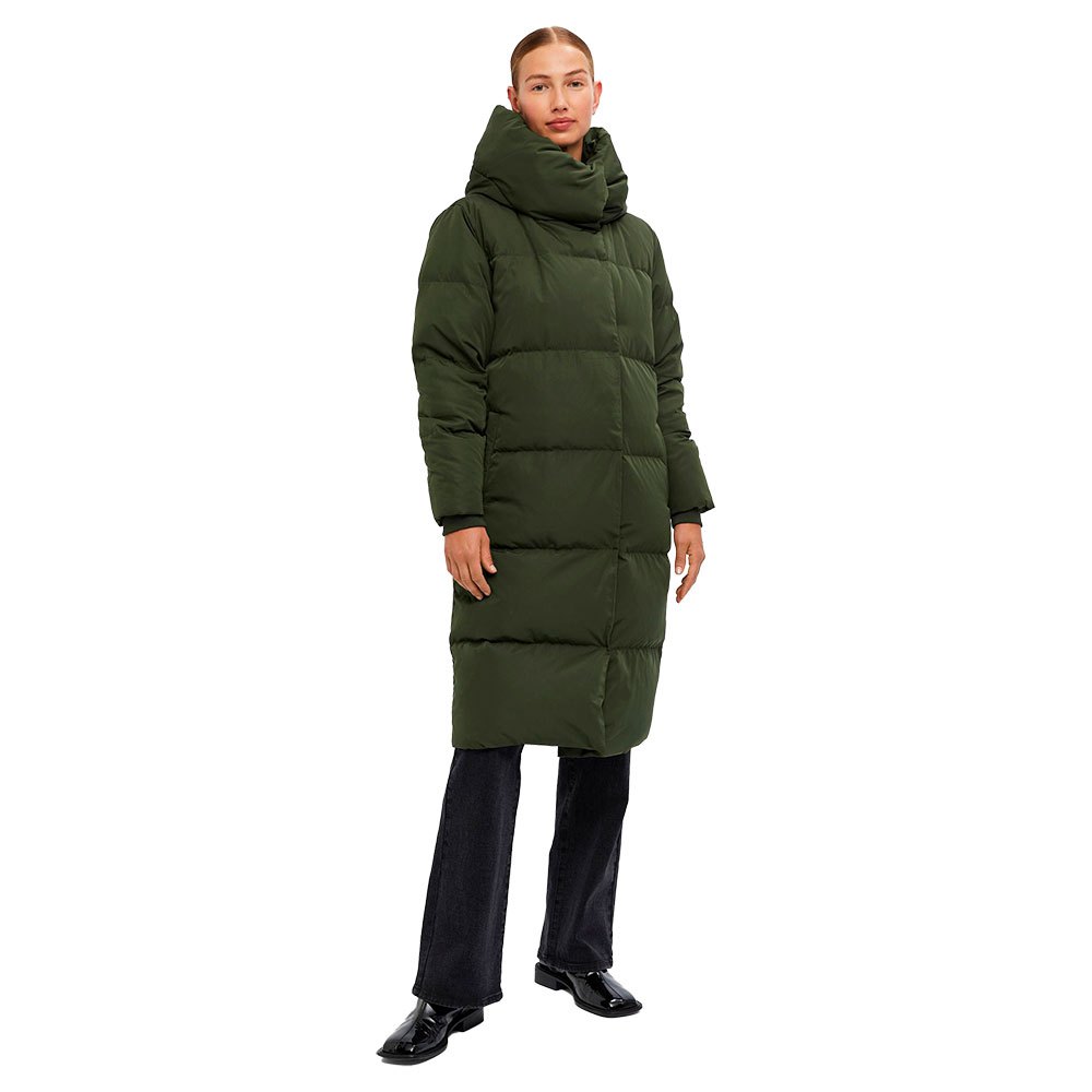 цена Длинное пальто Object Louise, зеленый