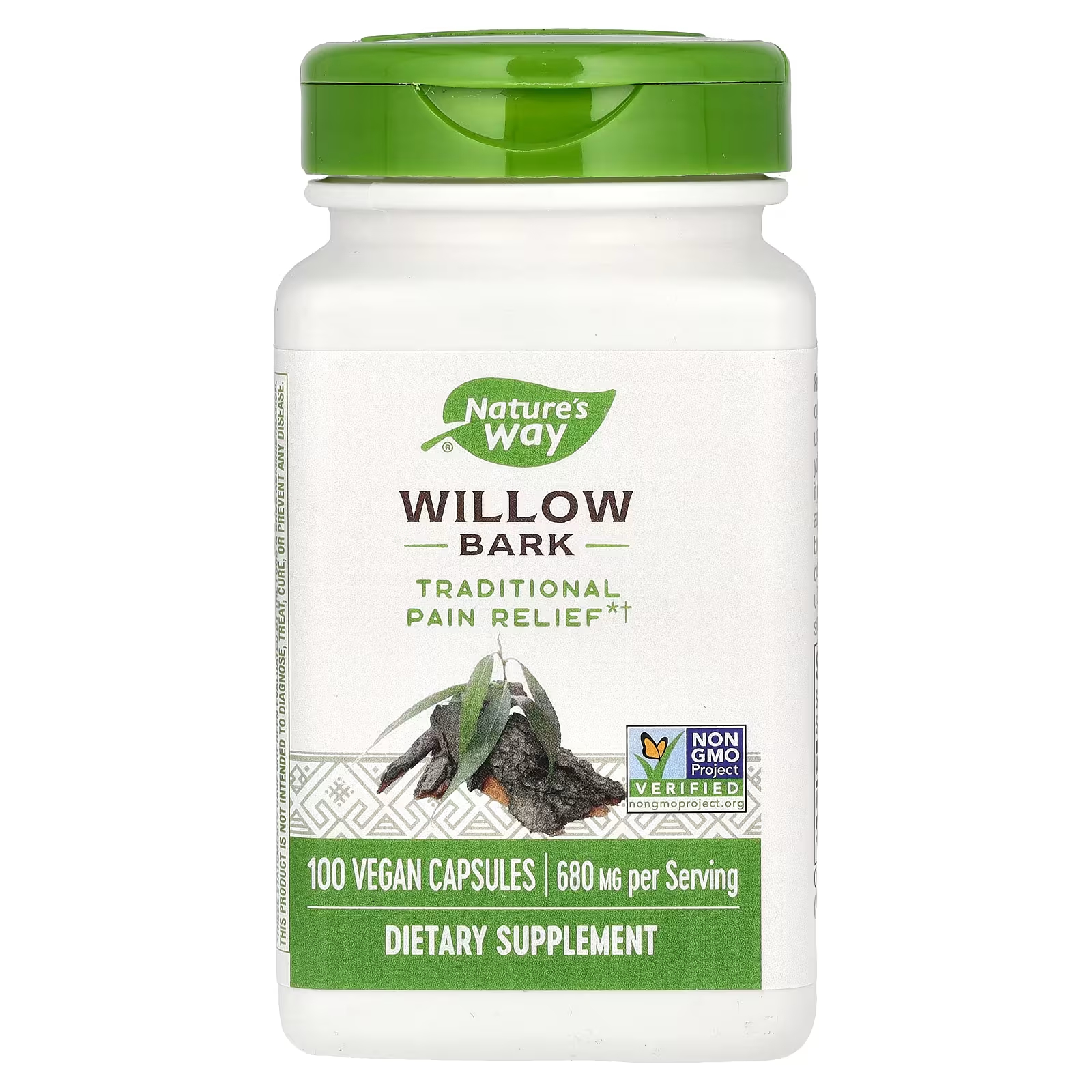 Пищевая добавка Nature's Way Willow Bark 680 мг, 100 веганских капсул