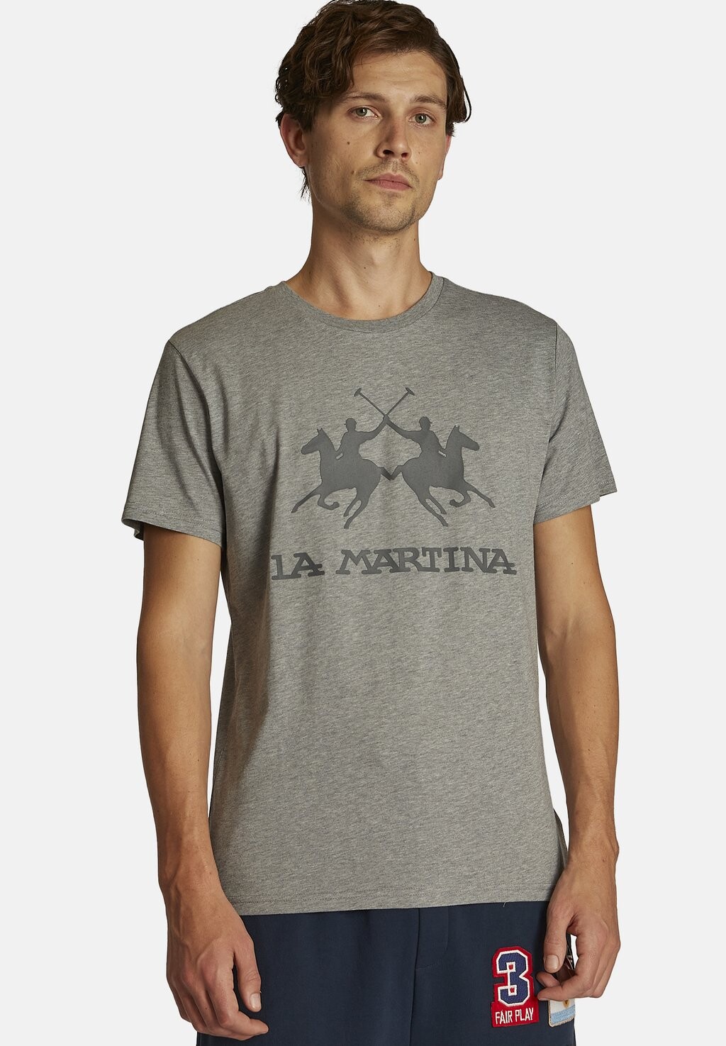

Футболка с принтом Moreno La Martina, цвет medium heather grey