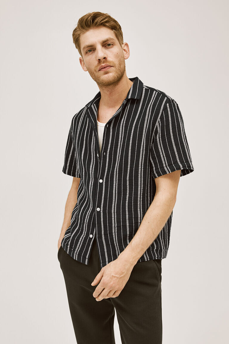 

Курортная рубашка фактурной вязки regular fit H&M, синий