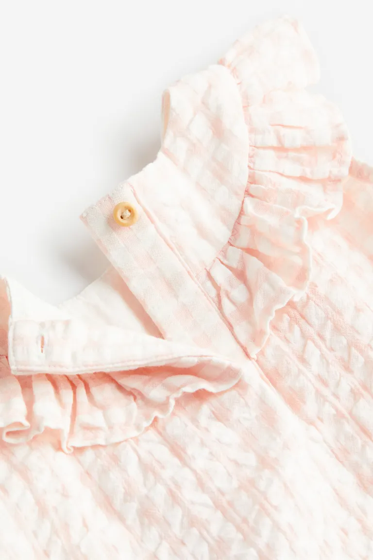 Платье из жатого хлопка H&M, розовый
