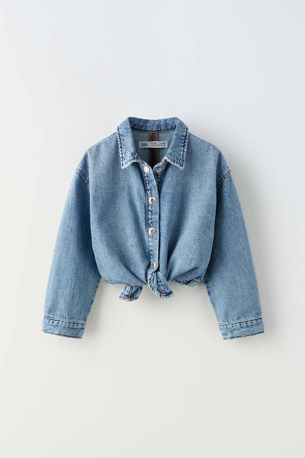 

Джинсовая рубашка с узлами Zara, синий